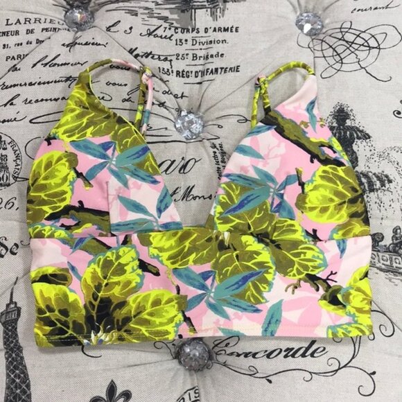 NWOT TOPSHOP IDOL Tropical Print Triangle Bikini Top - Picture 4 of 7